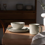 famiware Moonlight Coffee Mug Set of 4, 13oz Mug Set with Linen Finish, Coffee Cup Set with Handle for Latte, Cappuccino, Tea, Hot Cocoa, Microwave and Dishwasher Safe, Summer Sand