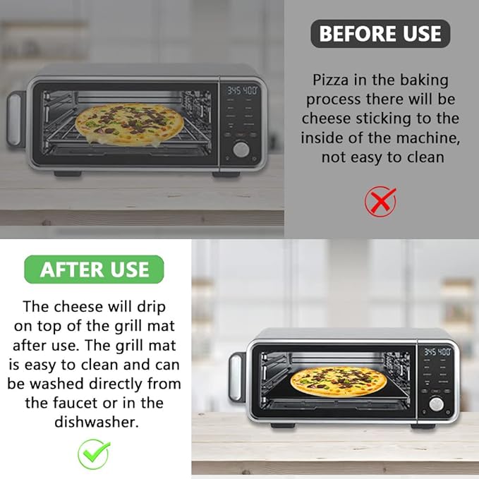 for Ninja Foodi Reusable Air Fryer Liners 12x12inch Non-Stick，Bottom of Toaster Oven Mat,3x Liners + 3x Mesh Sheets, Baking/Microwave/Grill,450°F,Pre-Cut Square for SP101/SP201/SP301/SP351