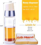 Honey Dispenser No Drip, Maple Syrup Dispenser, Olive Oil Dispensers, Glass Jar with Stand, Beautiful Honey Container, Perfect Oil Pot