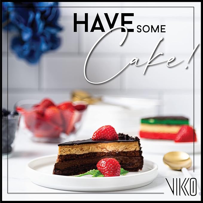 Vikko Salad Plate, Set of 6 White Plates, Bone China, Stackable 6.5 Inch Dessert Plates