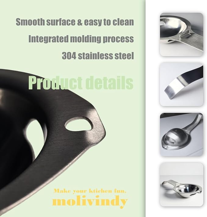 Egg separators, egg white and yolk separator, stainless steel, health and safety, separator, kitchen gadgets,egg separator for raw eggs