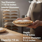 125-Pack 7 15/16" Foil Pie Pans - Deep 1 1/8" Disposable Aluminum Pie & Tart Pans with Full Curl Rim - For Commercial Baking, Batch Cooking, Freezer Storage & Retail Packaging
