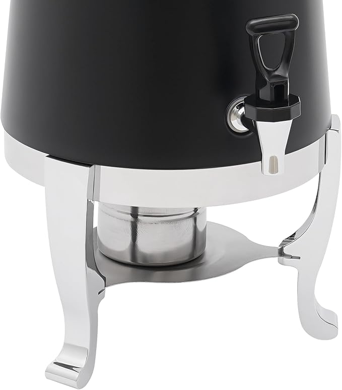 Coffee Urn with Fuel Holder 3.5 Gal/13L, Stainless Steel Beverage Dispenser Hot Drink Dispenser with Stand, Tea Water Coffee Chafer Urn for Parties Buffet Catering Commercial Home (Silver, Black)