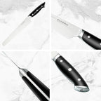 10” Bread Knife – Razor Sharp German Steel DIN1.4116 – Serrated Knife for Slicing Homemade Bread, Sourdough & Cake – Full Tang & Ergonomic Handle – Gift Box – Velina series