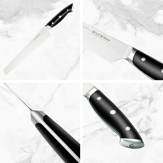 10” Bread Knife – Razor Sharp German Steel DIN1.4116 – Serrated Knife for Slicing Homemade Bread, Sourdough & Cake – Full Tang & Ergonomic Handle – Gift Box – Velina series