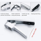 Garlic Press 2-in-1 Mincer, Crusher and Slicer with Peeler & Brush – Rustproof, Dishwasher Safe, Ergonomic Handle for Easy Squeeze and Cleaning