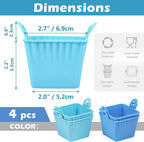 Koluti Reusable Egg Bites Silicone Mold Set of 4, Nonstick Muffin Baking Cupcake with Double Handle, Small Square Air Fryer Cupcake Liners, 2 Color