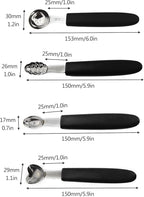 7Pcs Melon Baller Scoop Set, Stainless Steel Ball Spoon, Smooth Round Melon Balls Melon Scoop, Watermelon Cantaloupe Scooper for Watermelon, Ice Cream, Fruits, Sorbet(#1)