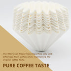Pour Over Coffee Paper Filters 100 Count, Designed for Stagg XF, Kalita 185, Brumate & Chemex 6-Cup Pour Over Brewers, White Disposbale Coffee Filters Large Cone Shape Dripper Accessories