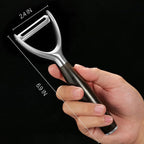 Premium Y Type 304 Stainless Steel Multifunctional Kitchen Peeler Real Wood Handle Ultra Sharp Blade Vegetable Potato Apple（Agarwood）