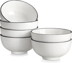 MALACASA Porcelain Soup Bowls, White Ceramic Cereal Bowls for Kitchen, Dishwasher and Microwave Safe, Series Regular 26Oz