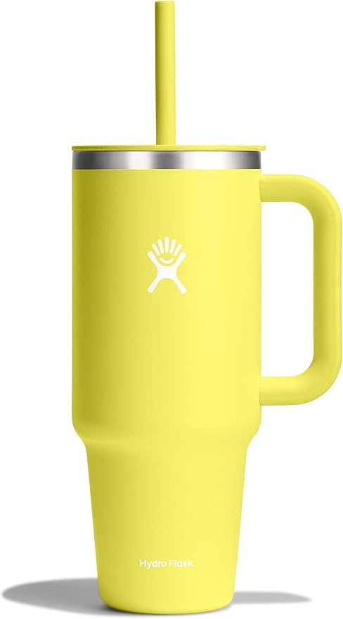 Hydro Flask 40 Oz Travel Tumbler with Handle, Lid and Straw - Insulated Stainless Steel in Cactus