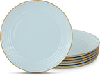 famiware Jupiter Dinner Plates Set of 6, 10.5 Inch Plate Sets, Microwave and Dishwasher Safe, Scratch Resistant, Kitchen Plates Perfect Serving Dishes, Light Blue