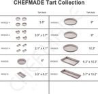 CHEFMADE Rectangle Tart Pan, 7x11-Inch with Removable Loose Bottom Non-Stick Oblong Quiche Bakeware for Oven Baking (Champagne Gold)