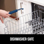 GORILLA GRIP Patented BPA-Free Sharp Stainless Steel Swivel Vegetable Peeler, Comfortable Handle Potato Peelers, Smooth Peeling, Peel Carrots Apple, Includes Blade Cover, Kitchen Tool, Blue