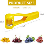 Grape Cutter,Stainless Steel Blades Quarter Grape Slicer with 4 Pieces Vegetable Fruit Salad,Slicer Kitchen Tomato Cherry Strawberry Cutter- Yellow