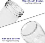 Wide Mouth Mason Jars 16 oz with Lids, Glass Jars with Airtight Lids and Band, Safe for Canning, Food Storage, Pickling, Overnight Oats Container, Pint Size (Pack of 12)