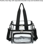 FlowFly Double Layer Cooler Insulated Lunch Bag Adult Lunch Box Large Tote Bag for Men, Women, With Adjustable Strap,Front Pocket and Dual Large Mesh Side Pockets