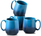 Hasense Ceramic Coffee Mugs Set of 4,15oz Large Mugs Set for Home and Office, Microwave & Dishwasher Safe, Coffee Cups for Coffee Tea Mike, Gradient Blue