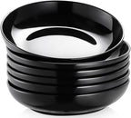 Y YHY Pasta Bowls 30oz, Large Salad Serving Bowls, Shallow Soup Bowls, Porcelain Pasta Bowls Set of 6, Microwave Dishwasher Safe, Black