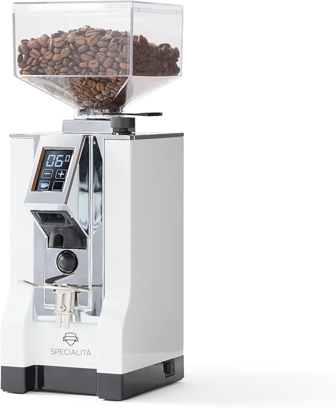 Eureka Mignon Specialita Espresso Grinder | Sound-Insulated | Stepless 55mm Burrs | Touchscreen | White