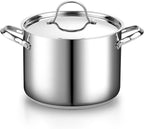 Cooks Standard 18/10 Stainless Steel Stockpot 8-Quart, Classic Deep Cooking Pot Canning Cookware with Stainless Steel Lid, Silver