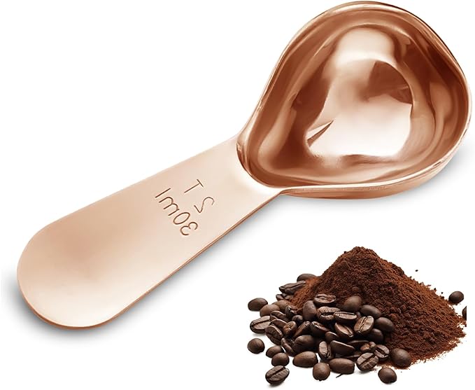 1 Pcs Coffee Scoop, 2 Tablespoon Measuring Spoon for Ground Coffee, Durable Stainless Steel, Easy to Use and Clean(Rose Gold）, Send Goods from Local Warehouse