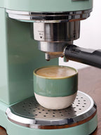 4oz Espresso Cups Set of 4, Green Ceramic Demitasse Coffee Cups for Espresso, Latte, Cappuccino – Two-Tone Stackable Small Mugs for Home, Cafe, Restaurant – Dishwasher & Microwave Safe