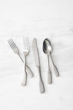 FORTESSA Ashton 18/10 Stainless Steel Flatware, 5 Piece Place Setting With Knife, Forks and Spoons (Service For 1), Dishwasher Safe, Antiqued