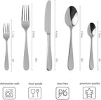 Silverware Set, 30 Piece Forged Flatware Set Cutlery Set Premium Stainless Steel, Service for 6, for Kitchen, Home, Wedding, Party, Mirror Polished Dishwasher Safe (Silver, 30 - Piece)