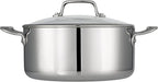 Tramontina Tri-Ply Clad Stainless Steel 5-Quart Dutch Oven Pot with Glass Lid, Induction-Ready, Dishwasher-Safe, NSF-Certified