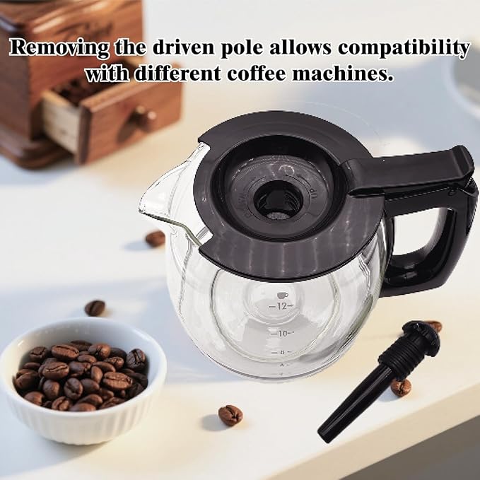 12 cup Replacement Coffee Carafe, Clear Glass, 12-Cup Capacity, Heat-Resistant, Compatible with Hamilton Beach Flex Brew Coffee Makers, Dishwasher Safe