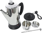 SOTECH Percolator Coffee Pot Electric Maker with Cool Touch Handle, Clear Brew Progress Knob(12 Cup)