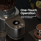 Electric Burr Coffee Been Grinder with Adjustable 24 Precise Grind Settings, 40s Digital Timer for French Press, Espresso, and Drip Pour Over, Home Use, Black