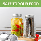 BSL 48 Pcs Canning Lids with Rings, Premium Mason Jar Lids with Bands/Rings for 86mm Wide Mouth Jars - Food Grade Material, 100% Fit & Airtight