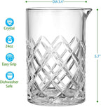 Cocktail Mixing Glass Bartender | 24oz Crystal Bar Stirring Glass | Old Fashioned Cocktail Beaker | Clear Drinks Stirred Pitcher Professional Whiskey Barware Bartending Mixer