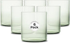Restaurantware-Vetri 10 Ounce Old Fashioned Glasses, 6 Dishwashable Whiskey Glasses - No-Lead, Durable, Green Glass Tumblers For Scotch, For Drinking Liquor, Cocktail, Bourbon, Cognac, And More