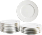 OMAYKEY 6 Inch Ceramic Dessert Plates Set of 18, Small Salad Plates, Porcelain Round Shaped Dinner Plates, Appetizer Plates for Cake Waffles Snacks Side Dish, Oven Microwave Dishwasher Safe, White