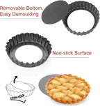 Mini Tart Pans, Nonstick 4 Inch Mini Quiche Pan Removable Bottom Tart Pan Set of 6 (4-Inch)