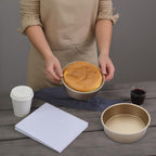 3 PCS Round Removable Bottom Cake Pans, Nonstick Carbon Steel Baking Pans for Chiffon Cheesecake and Sponge Cake, 4 in 6 in 8 in Bakeware Kit for Home Oven Use, Black Finish