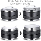 53mm Coffee Distributor and Tamper, Dual Head Coffee Leveler Compatible with Breville 54mm Portafilter, Adjustable Depth- Professional Espresso Hand Tampers