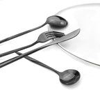 Black 36-Pieces Silverware Flatware Mirror Polished Dinnerware, 18/0 Stainless Steel Cutlery Set For Home Kitchen Party Hotel Restaurant Wedding Service for 6