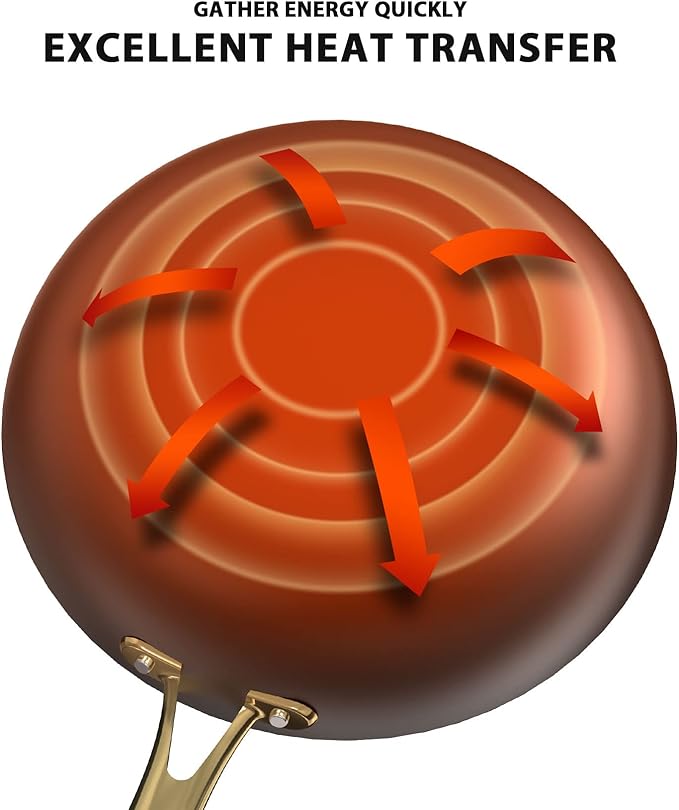 imarku Non Stick Frying Pans, 10 Inch Frying Pan with Lid, Professional Cast Iron Skillets Nonstick Frying Pan, Frying Pans Nonstick with Lid and Stay Cool Handle, Chrismas Gifts for Women and Men