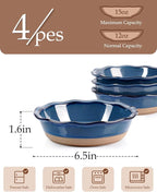 NUTRIUPS 6.5 Inch Ceramic Pie Pans Set of 4, Round Baking Dish for Kitchen, Round Pie Dish Oven Safe