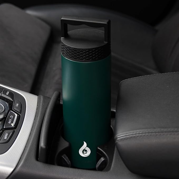 BJPKPK Insulated Water Bottles, Dishwasher Safe 18 oz Water Bottle with Handle, Leakproof BPA Free Water Jug, Stainless Steel Thermos for Sports, Army Green