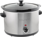 Courant Slow Cooker 5.5 Quart Crock, with Easy Cooking Options, Dishwasher Safe Pot and Glass Lid, Stainless Steel