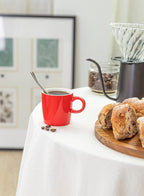 Sweese 3.5oz Porcelain Espresso Cups Set of 4, Mini Coffee Mugs Demitasse Cups - Red