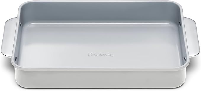 Caraway Non-Stick Ceramic 9”x13” Rectangle Pan - Naturally Slick Ceramic Coating - Non-Toxic, PTFE & PFOA Free - Perfect for Brownies, Lasagnas, and More - Gray