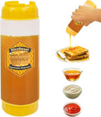 Honey Dispenser 18 oz honey dispenser no drip for Home Kitchen Double-head extrusion Syrup dispenser