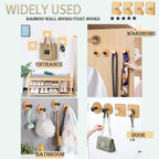 Self Adhesive Wall Hooks for Hanging Heavy Duty,Small Sticky Decorative No Nail White Hooks,4 Pieces Cute Unique Utility Hooks No Damage Hanger Hook for Wall Mounted